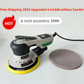 Professional 6 Inch 150mm Electric Brushless Orbital Sander ,5mm Eccentric, for Car Polishing Wood Metal Furniture Sanding